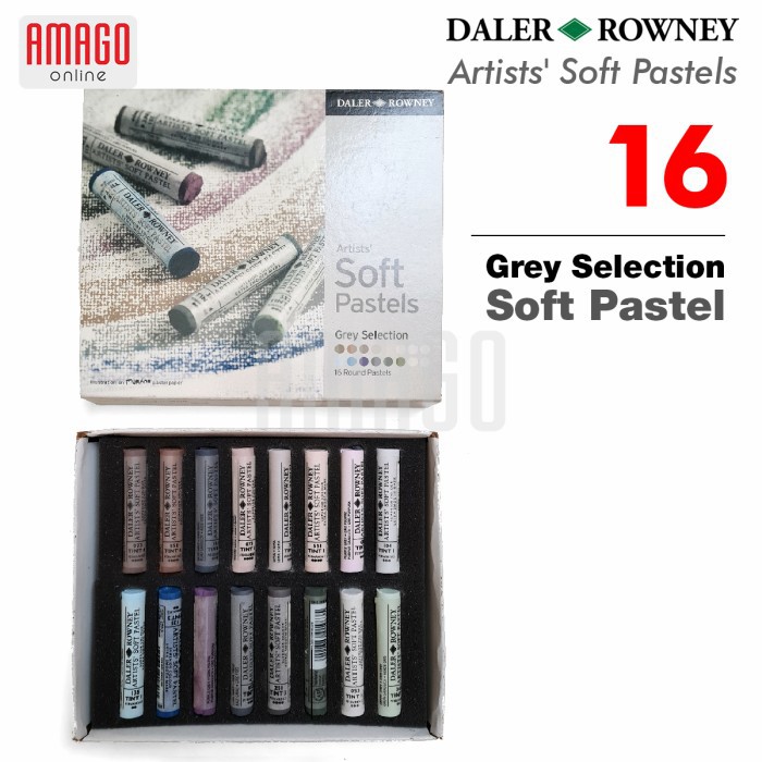 

DALER-ROWNEY Artists Soft Pastels Set - 16 Colours - Grey Selection