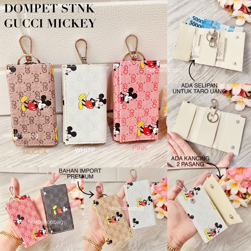 HEIKO - best seller dompet lipat wanita pria import gantungan kunci - DOMPET STNK GUCCI MICKEY