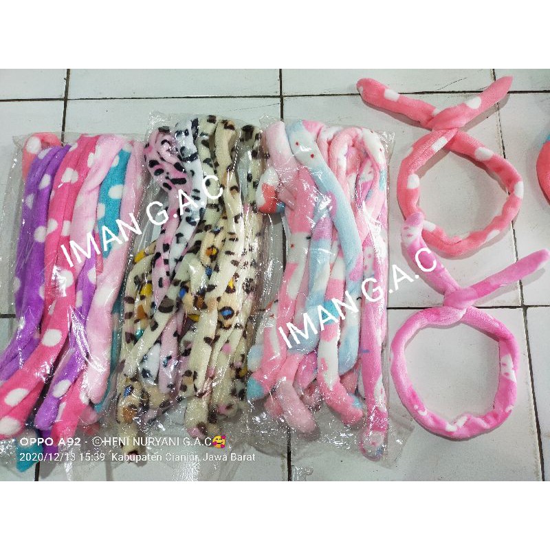 bando bludru kawat bunny chibi/ bando bludru chibi.headband bulu