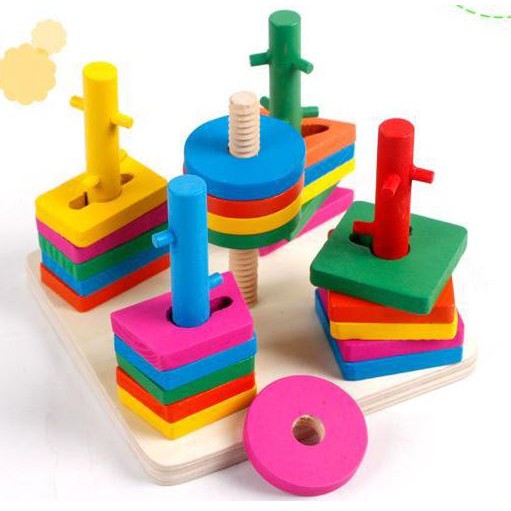 TweedyToys - Menara Kayu Lima Kunci