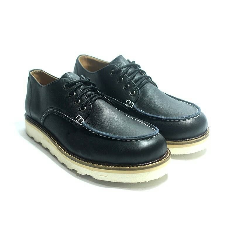 Sepatu Boots Kulit Pria Black Master Spon Low Original