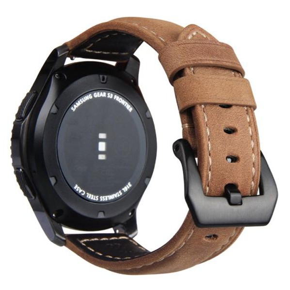Promo Samsung Gear S3 Frontier/Classic Strap, Leather Watchband Brown