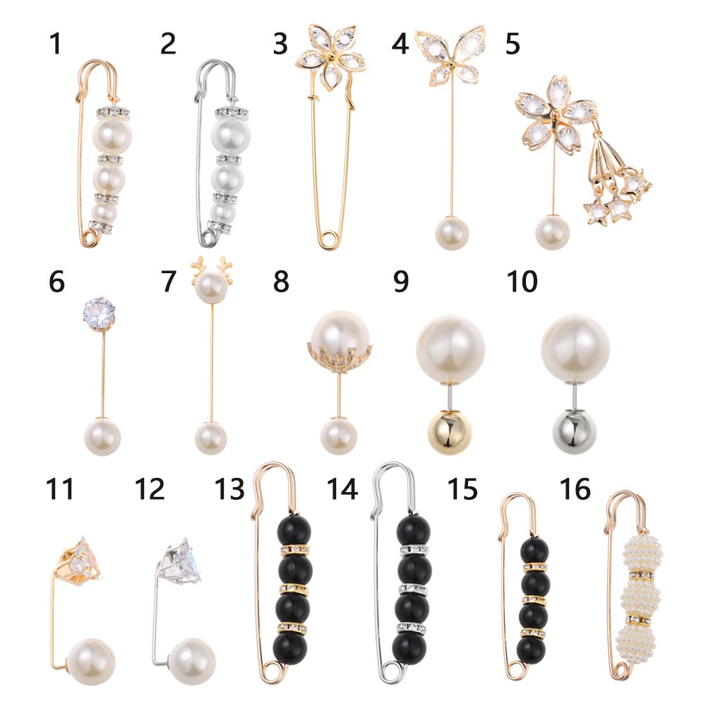 Faux Pearl Flower Shape Women's Clothing Decoration Pin Brooch Safety Buckle