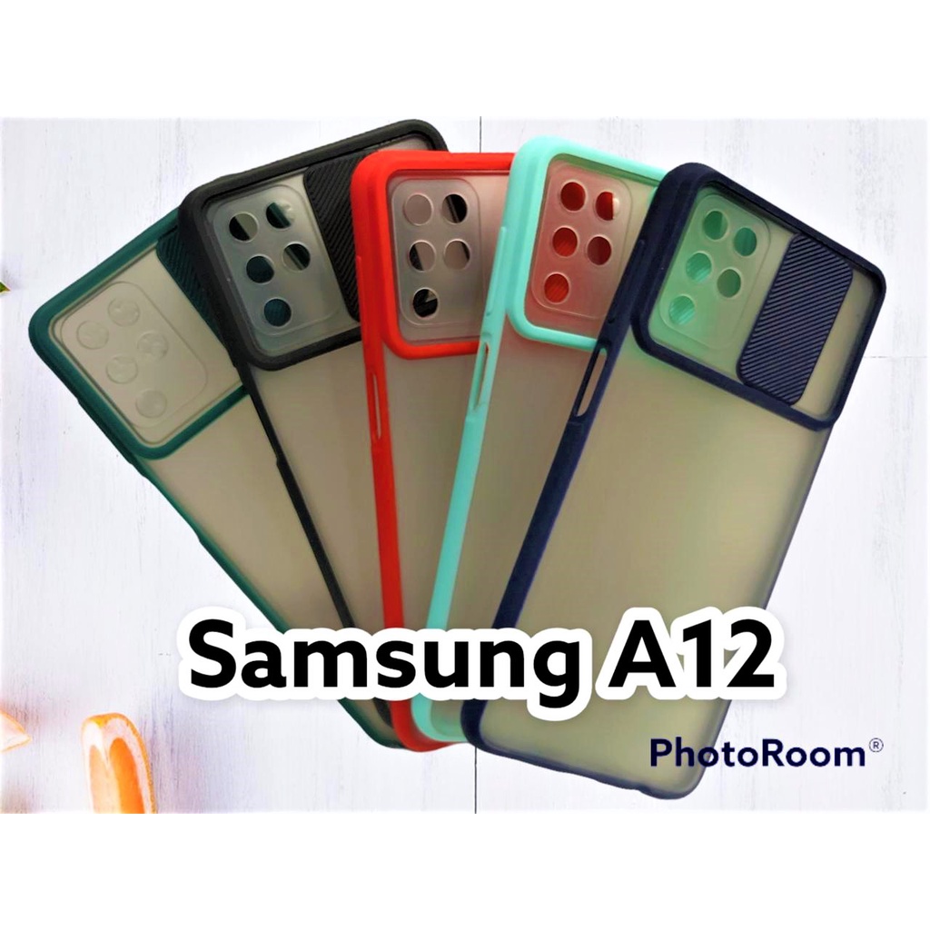 XIAOMI SAMSUNG A12 SOFT CASE MATTE CAMERA SLIDING SLIDE PROTECTOR CASING SILIKON TANPA TALI