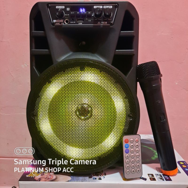 Speaker Bluetooth 8 Inchi Jl1938 Bonus Mic Wireless/Salon Aktif Radio Fm/Speaker Aktif Portable 8inc