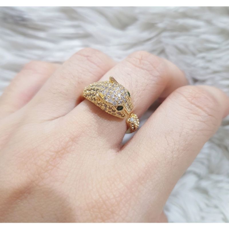 Cincin Zircone Lapis emas mata kilau Premium Quality  tidak karatan Ring zircon Import 3