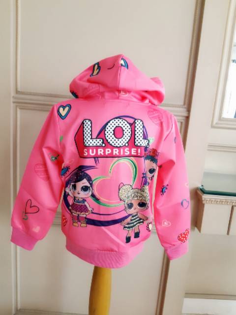 GA2729 LOL LOVE OUTER FUSCHIA / JACKET HOODIE LOL SUPRISE PINK MURAH / JAKET IMPORT ANAK KOREA