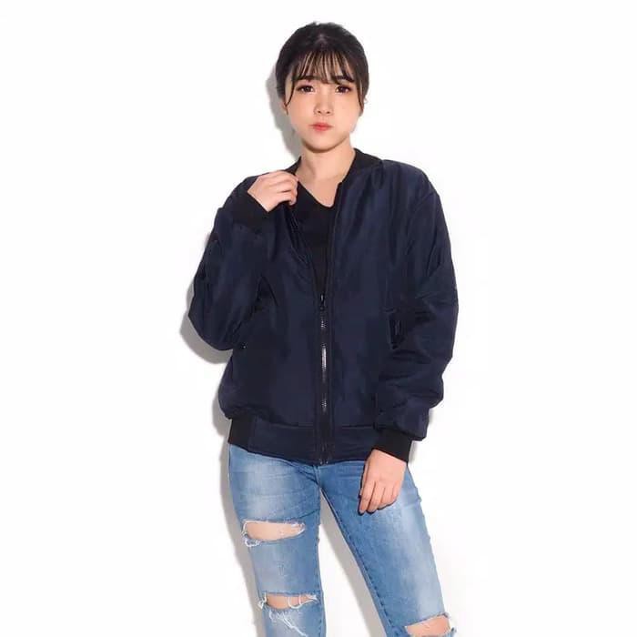 COD Jaket Bomber Wanita Kekinian bahan parasut / Jaket Naik Motor Wanita