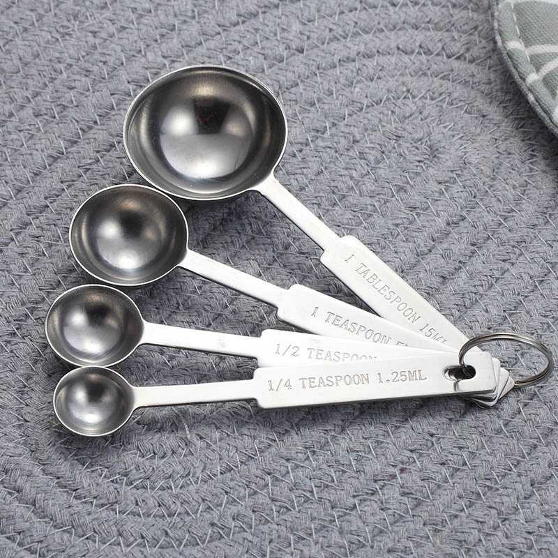 Set Sendok Takar Ukur Bumbu Dapur Kopi Stainless Steel 8pcs Murah Original