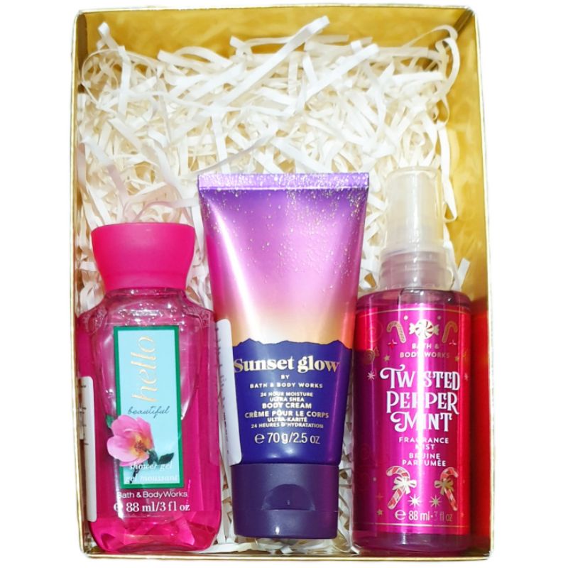 BATH &amp; BODY WORKS BBW PAKET TRAVEL SIZE MIST SHOWER GEL BODY LOTION BODY CREAM WITH BOX HEMAT SUPER MURAH LEBAY HAMPERS KADO HADIAH HARI RAYA IBU NATAL ULANG TAHUN BIRTHDAY VALENTINE SESERAHAN NATAL CHRISTMAS LENGKAP A THOUSAND WISHES WARM VANILLA SUGAR