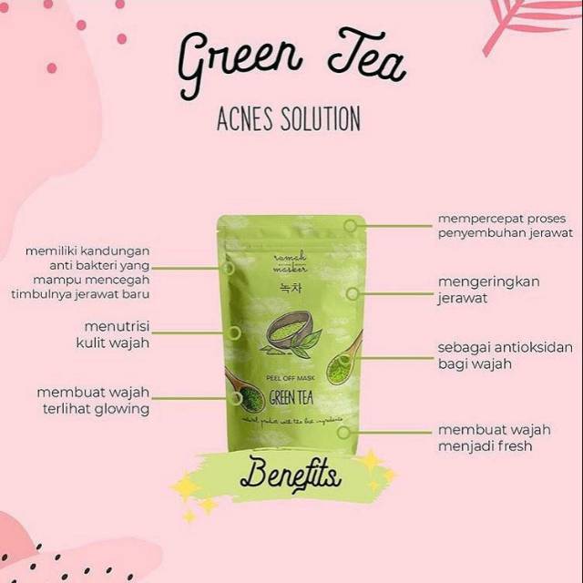 Peel Off Mask Greentea by Rumah Masker (Size 10gram)