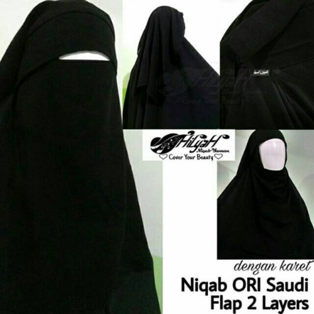 Niqab Flap 2 Layers IMPOR Saudi Merk Oyoun Almaha,