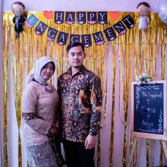 Paket Dekorasi Engagement Dekor Happy Engagement - backdrop Lamaran - banner tirai balon pengantin