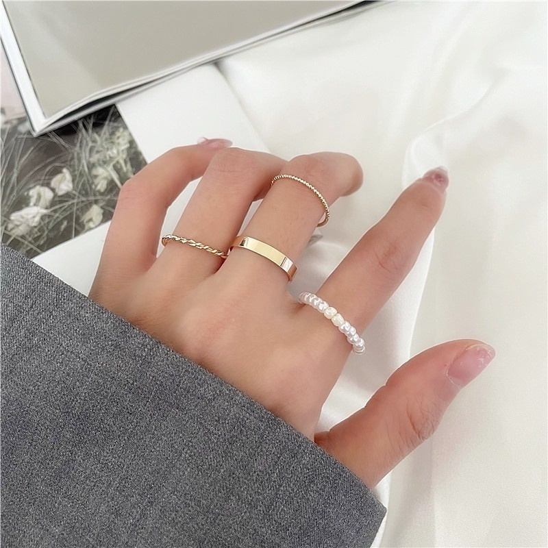 Set Cincin Jari Telunjuk Adjustable Gaya Korea Untuk Wanita