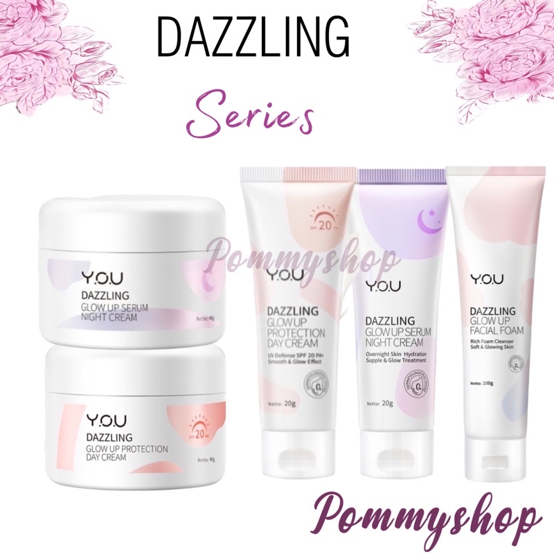 You Dazzling Glow Up Series Day Cream Night Cream Toner Facial Foam Body Cream Tone Up