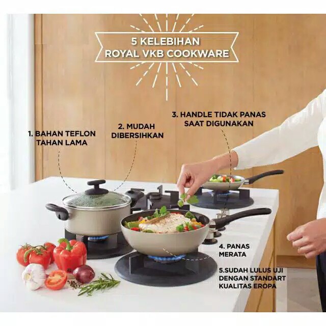 Teflon Panci Royal VKB Casserole 20 CM