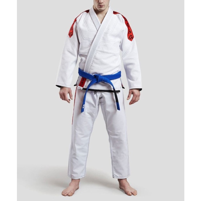 {ninastore} GRIPS BJJ GI Classic gr1ps - WhiteRed - A1 Murah