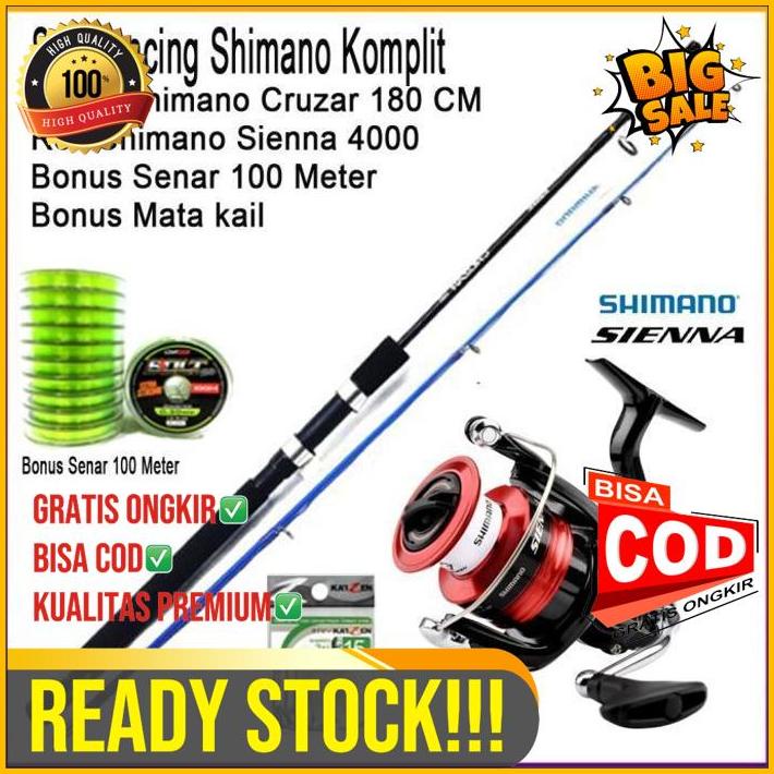 Set Pancing Shimano Sienna 4000 Fg Dan Joran 180 Cm Original