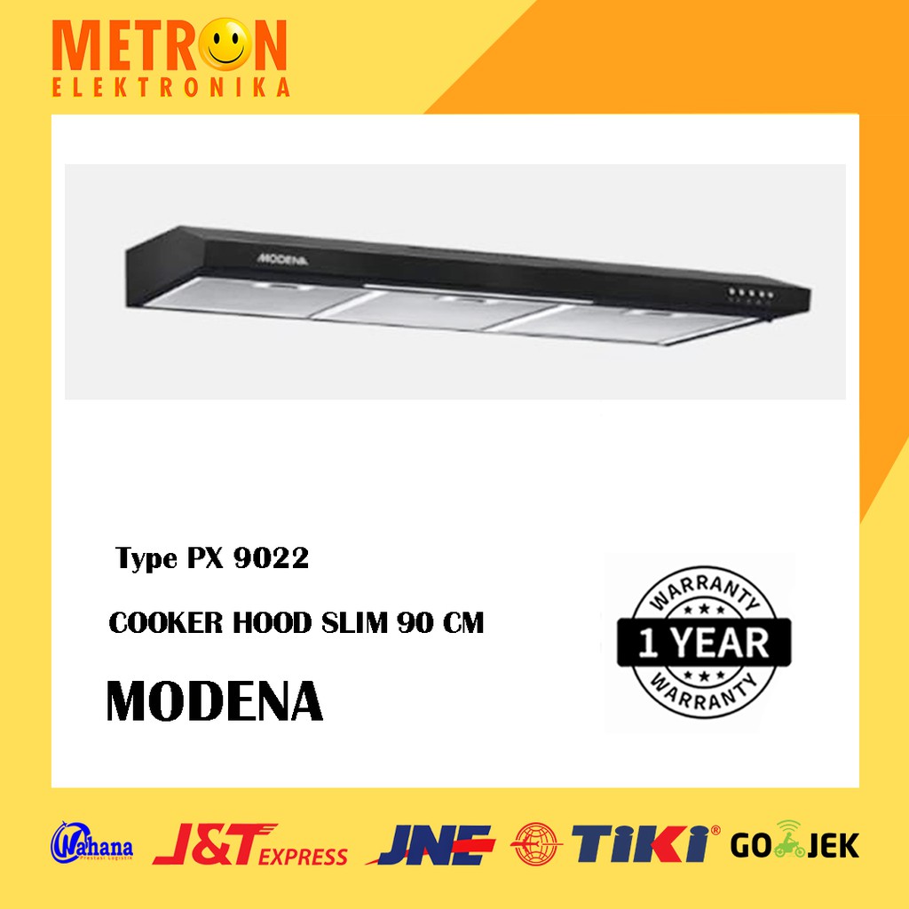 MODENA PX 9022 / COOKER HOOD SLIM 90 CM HITAM / PX9022