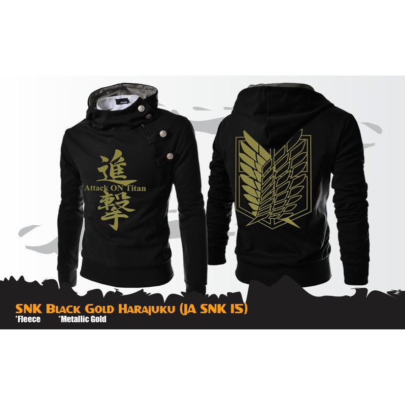 JAKET ANIME | SNK BLACK GOLD HARAJUKU (JA SNK 15)