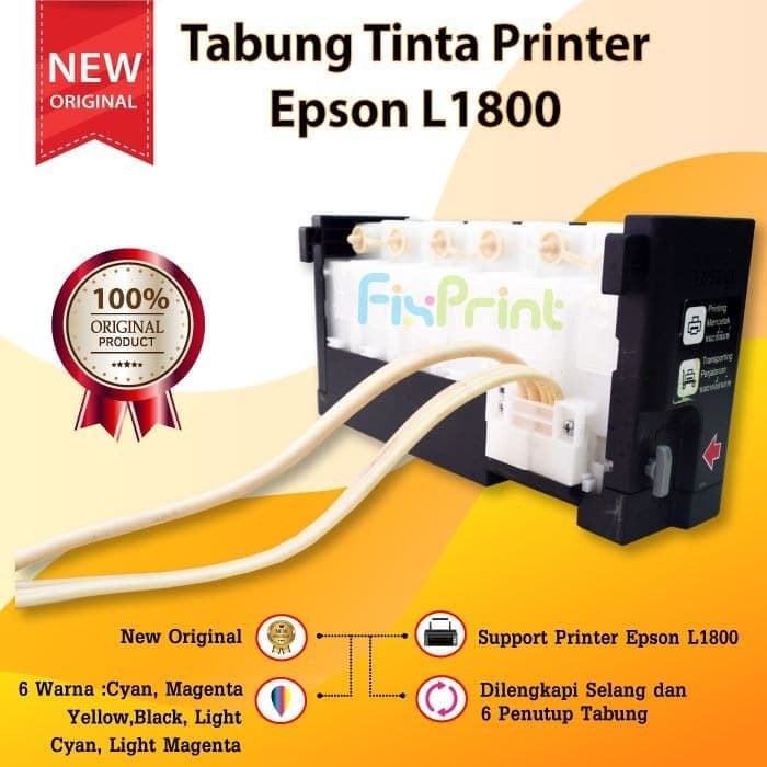 Original Tabung Infus 6 Warna Epson L1800 Selang Tank Printer L-1800 FPS290