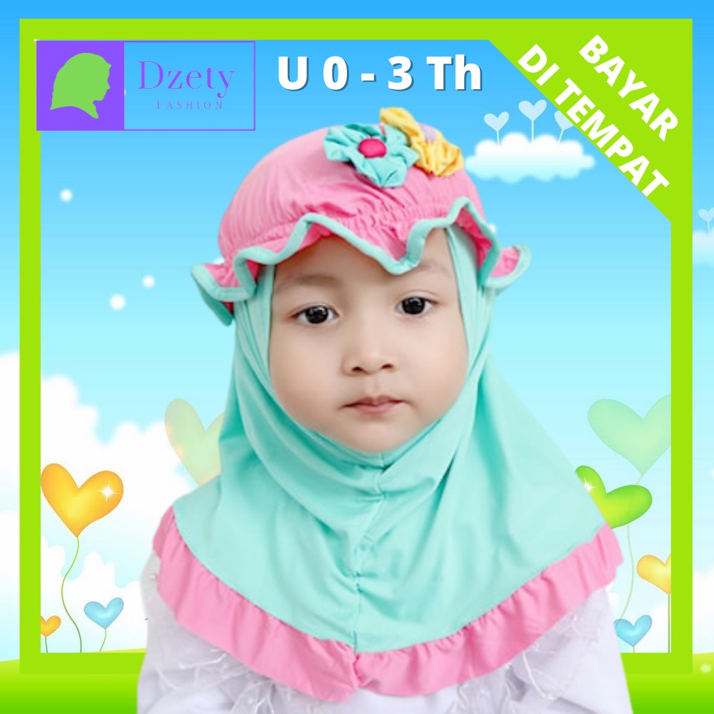 Dzety Jilbab Kerudung Hijab Krudung Anak  Bayi Umur  Usia 0  