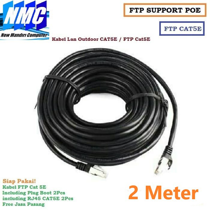 KABEL LAN FTP 2 METER OUTDOOR FTP CAT5E 5 CAT 5E FTP 2 METER