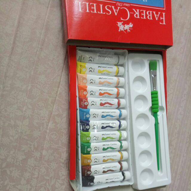  FABER  CASTELL  CAT  AKRILIK CAT  LUKIS  12 WARNA ACRYLICS 