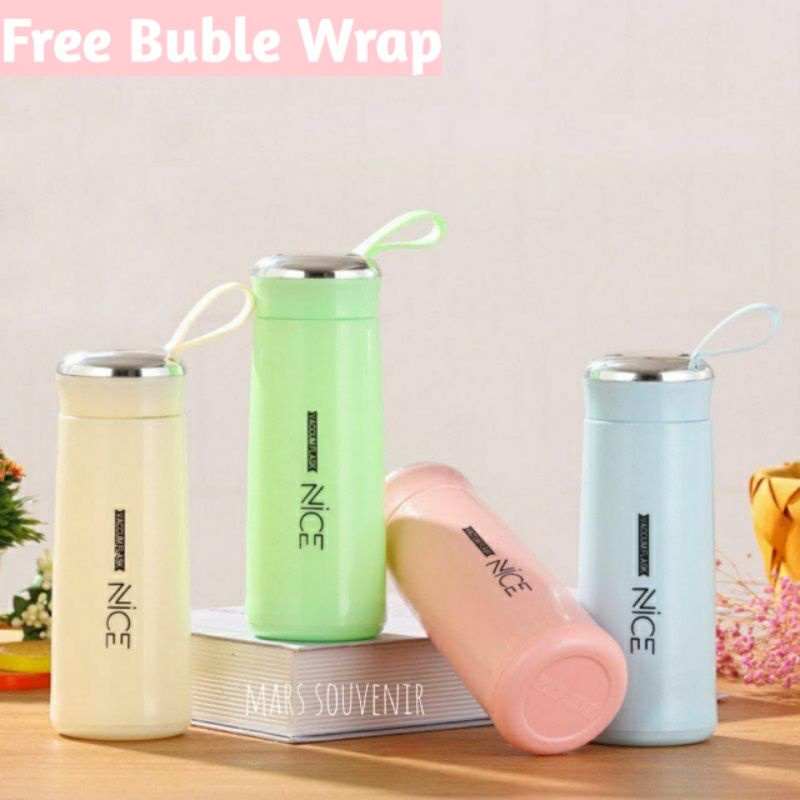 Botol minum gelas kaca vacumm flask nice 400ml BPA FREE
