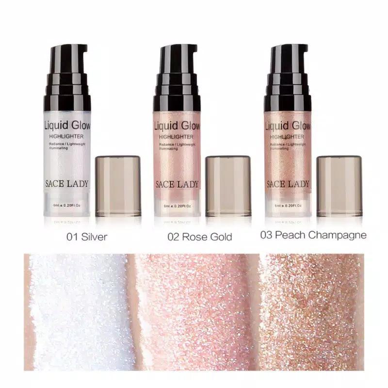 SACE LADY Highlighter Cream Makeup Ultra-Smooth Face Glitter Liquid Make Up Cheek Glow Cosmetic