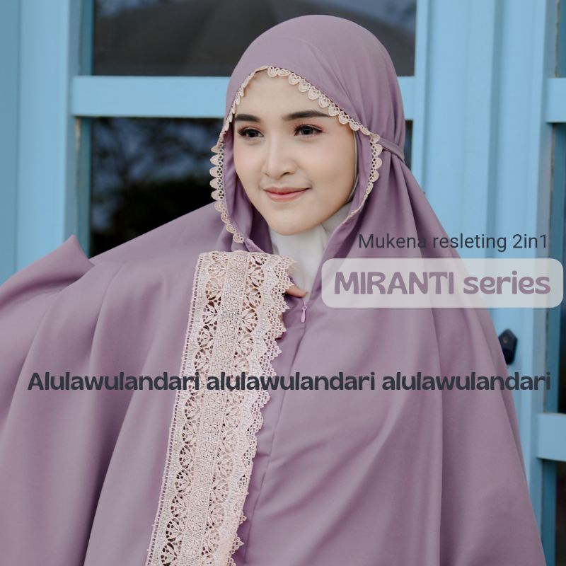 mukena  resleting 2 in 1 dewasa jumbo katun renda giper mewah MIRANTI series