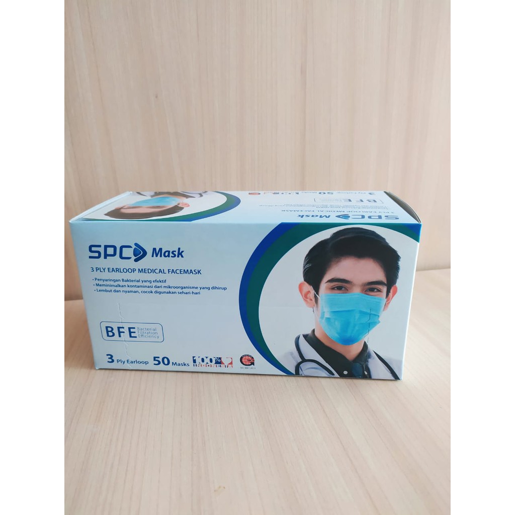 MASKER MEDIS SPC 3 PLY EARLOOP HARGA MURAH KUALITAS PRODUK ORIGINAL ISI 50 DENGAN KUALIT
