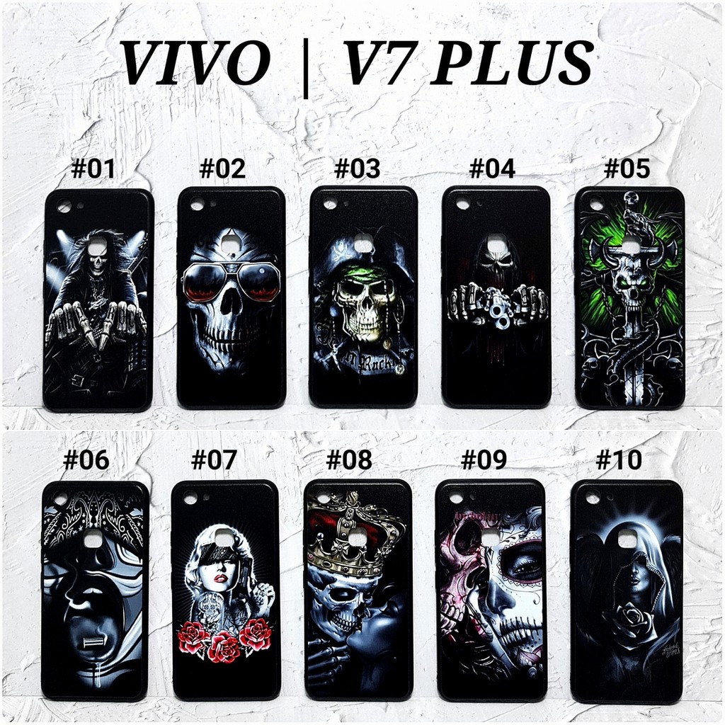 [ BUY 1 GET 1 FREE ] FHO - VIVO V5 V5S V5 LITE V7 PLUS V9 V11 Y71 Y83 | HOROR Soft Hard Case Skull