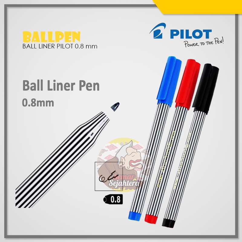 

[PCS] BALLPEN / BALLPOINT / PULPEN / PENA / PEN BALL LINER PILOT 0.8 MM*