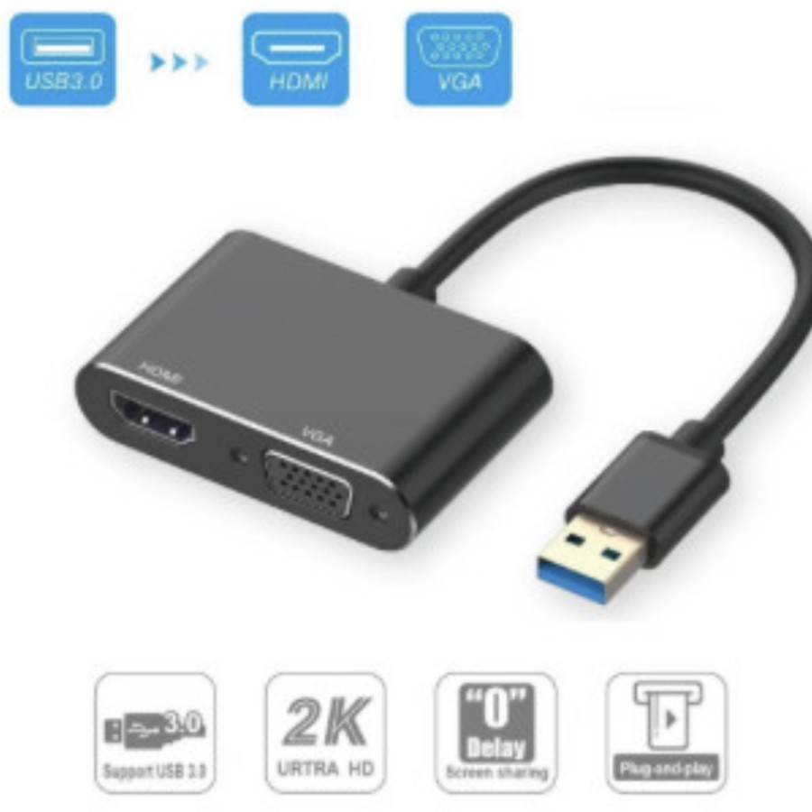 Converter USB3.0 To HDMI/VGA 2in1 1080P