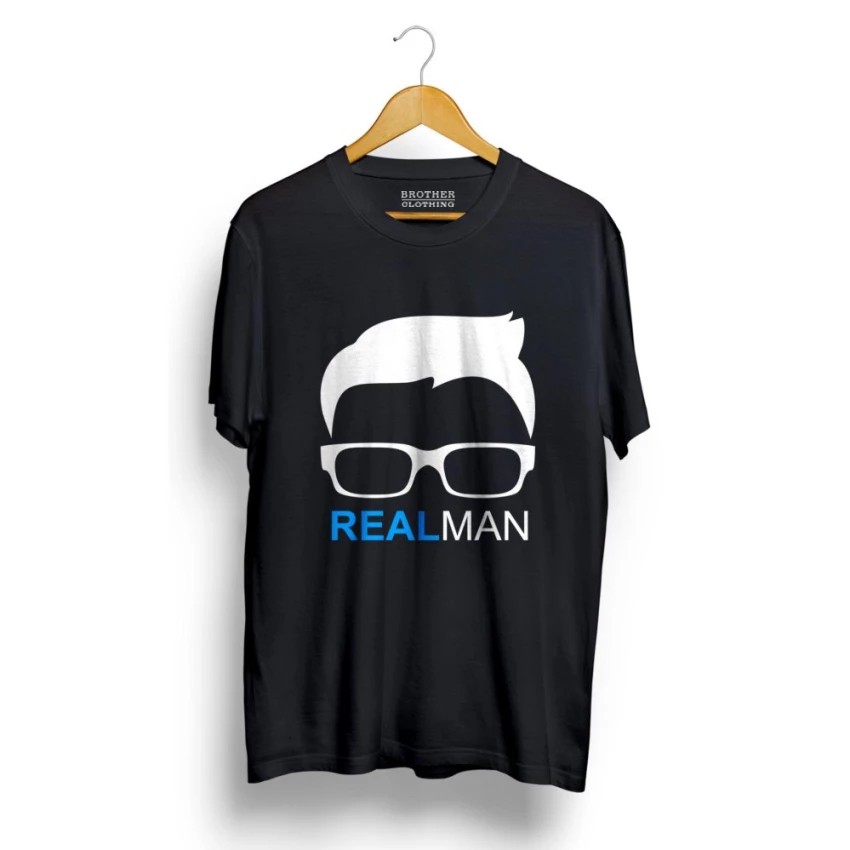 Kaos Distro Real MaN T-Shirt - Black Gold