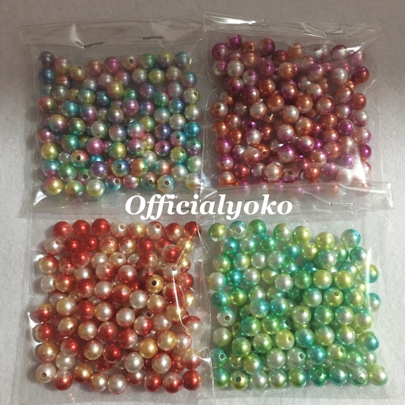 8mm Manik Mutiara Ringan Warna Sembur 8mm (30gram)