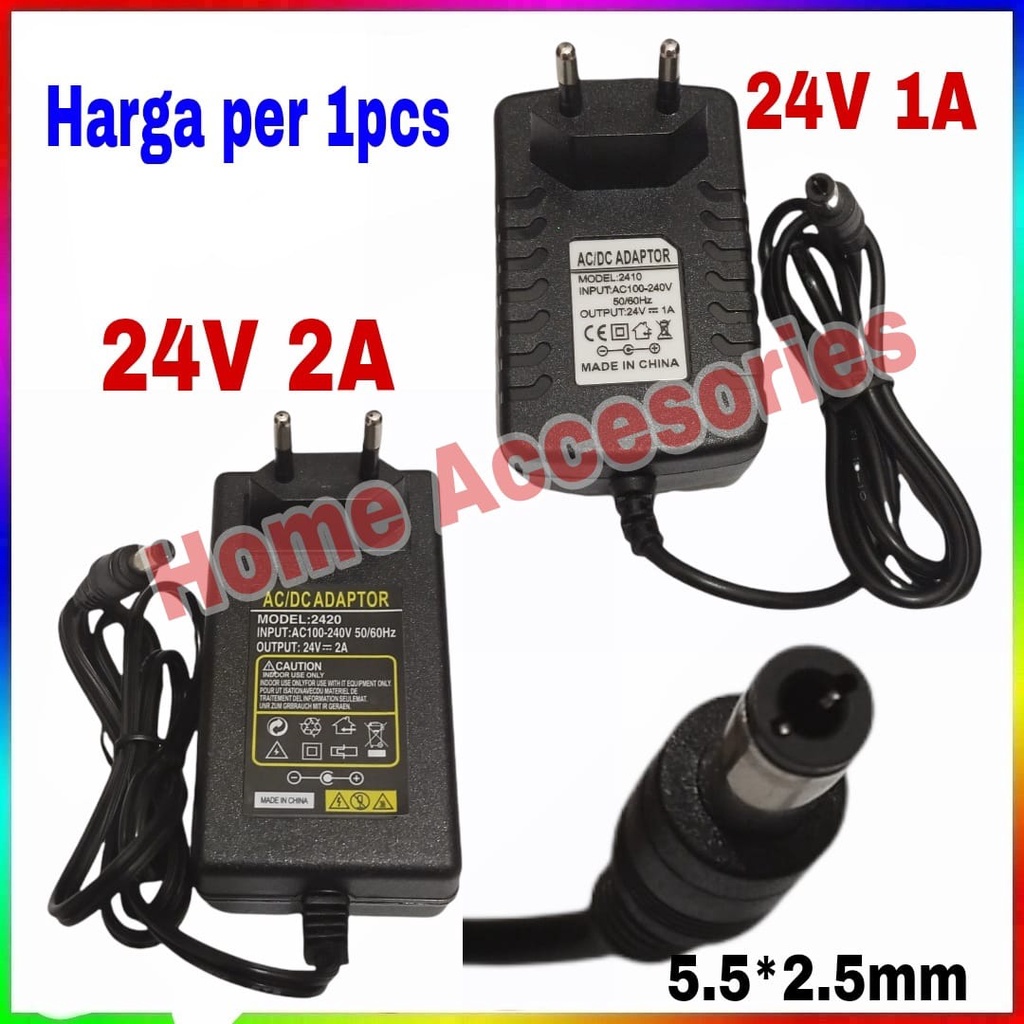 (VARIASI) AC ADAPTER CHARGER 24V 1A / 24V 2A ADAPTOR CCTV ADAPTOR ROUTER ADAPTOR SET BOX 24V 1A / 24