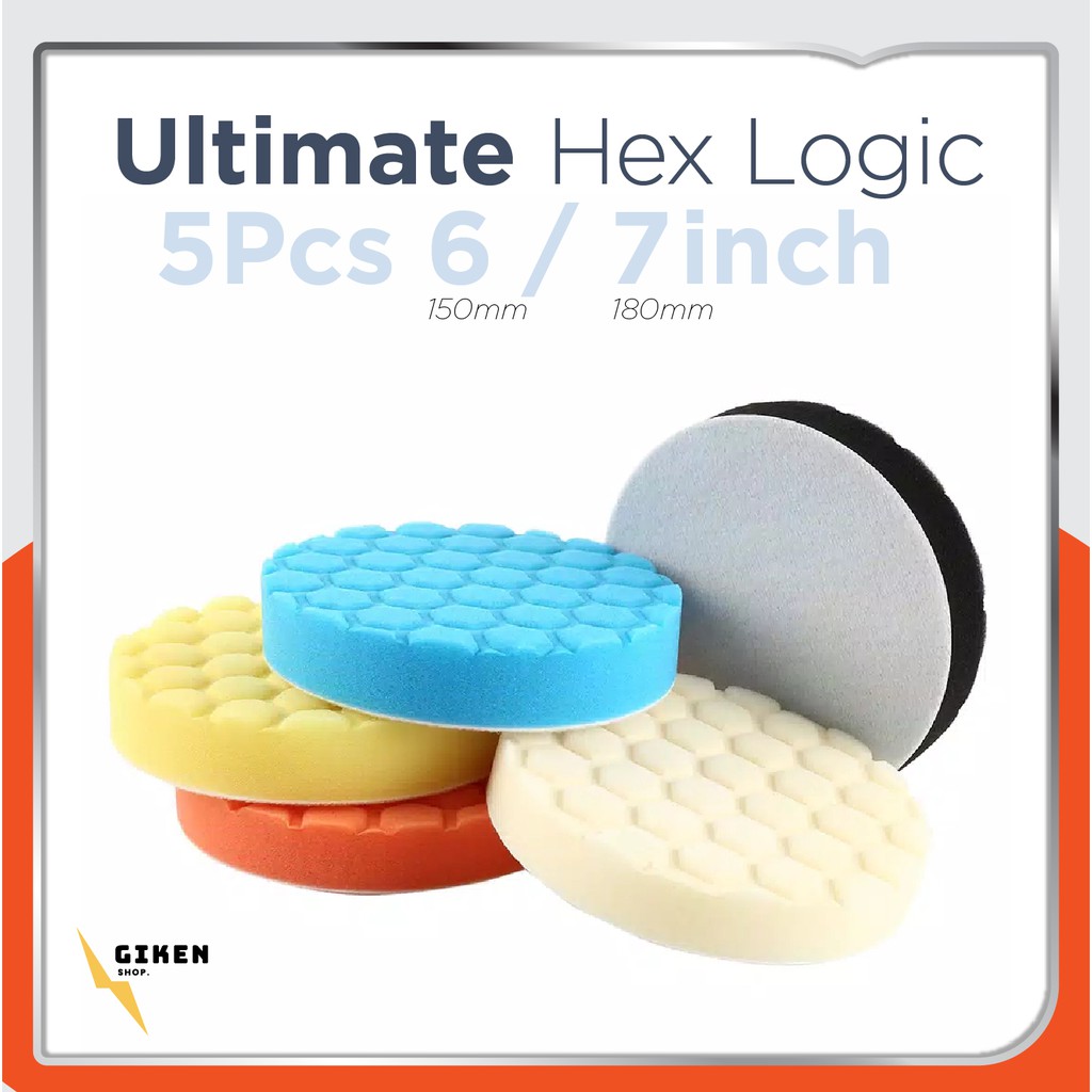 Busa Spon Pad Alat Poles Body Mobil 5 Pcs 6 (150mm)/ 7 inch (180mm) Set Polish Wax Coumpound