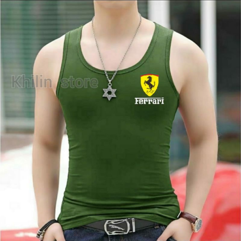 Singlet Pria Ferrari Kaos Singlet pria dewasa baju singlet tanktop laki-laki kaos pria distro ferrari