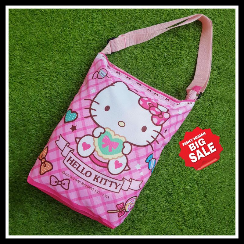 (SALE) TAS TOTE SELEMPANG KANVAS HELLO KITTY / TAS BAHU WANITA TAS BAHU ANAK TAS BAHU REMAJA CEWEK C