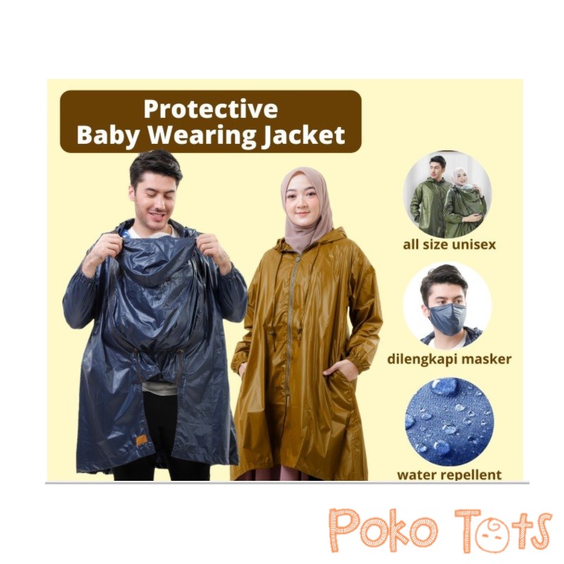 Cuddle Me Protective Baby Wearing Jacket APD Jaket Menggendong Water Repellent Anti Percikan Air Pelindung Virus