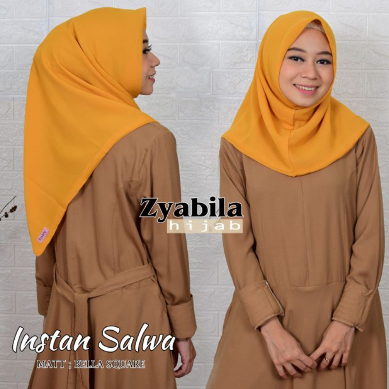 JILBAB Instan salwa PREMIUM 2 lapis bahan Bella POLIKOTON  5 pcs FREE scuba 1pcs-Mustrad