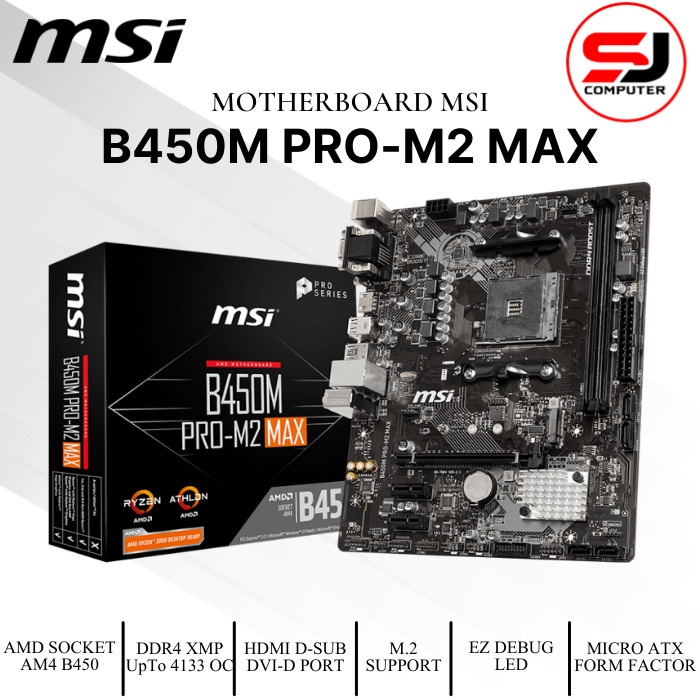 Motherboard AMD MSI B450M PRO M2 MAX (AM4, B450, DDR4)