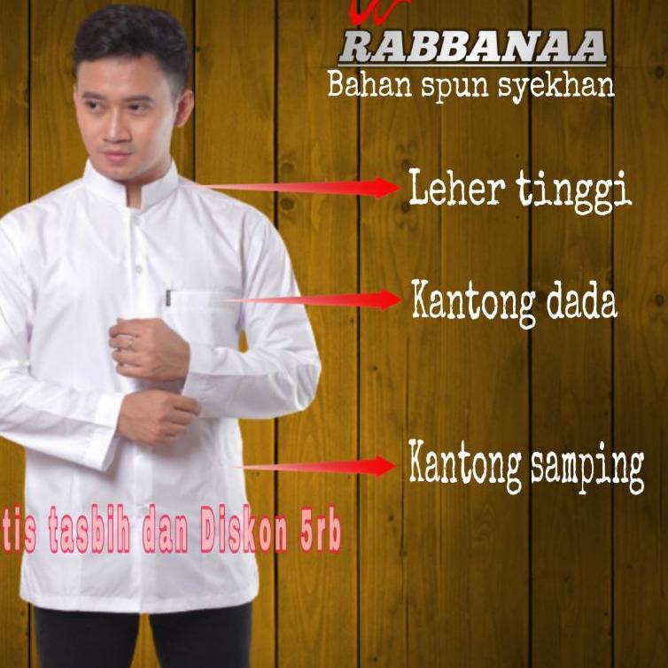 Baju Koko Habaib Putih Polos Lengan Panjang  Baju Koko Haibah Model Ammu | UAH.01Jl22ᶻ