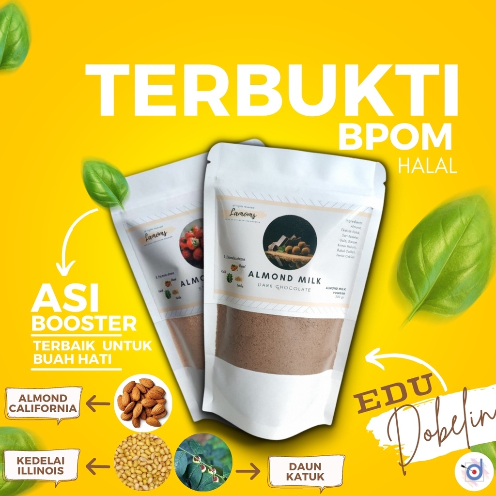 Pelancar Asi Booster Susu Almond Milk Menyusui Cepat Lamoms Mix Soya Ekstrak Katuk Obat Pelancar Asi