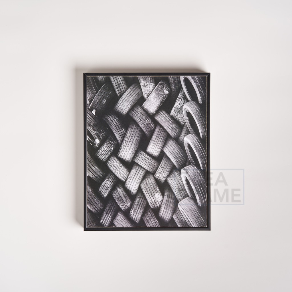 Bingkai Foto Kayu Blok Hitam - Frame Foto A4