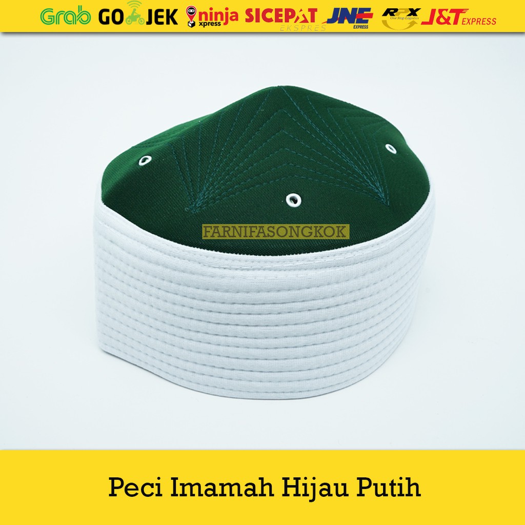 Peci Imamah Hijau Putih