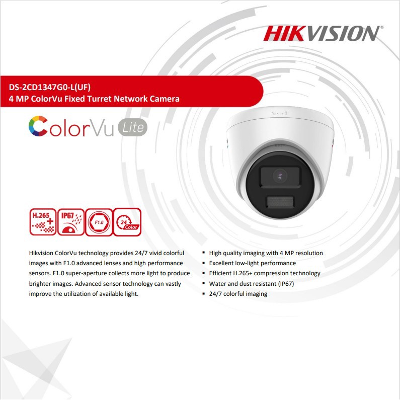 Hikvision DS-2CD1347G0-LUF IPCamera Colorvu+Audio 4MP H.265+ TIPE TERBARUNYA DS-2CD1347G3-LIU