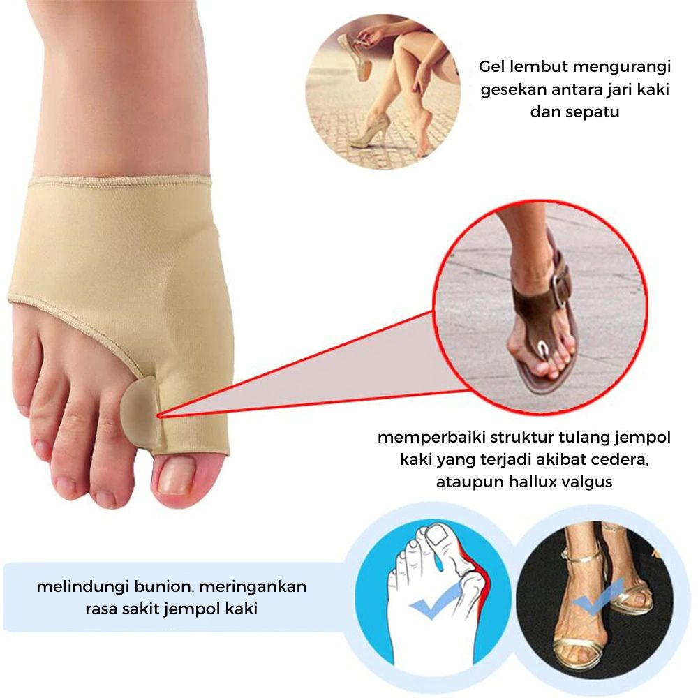 MARKETBIX Alat Terapi Sleeve Korektor Tulang Jempol Kaki Bunion Bengkok Hallux  Orthotics Sepasang